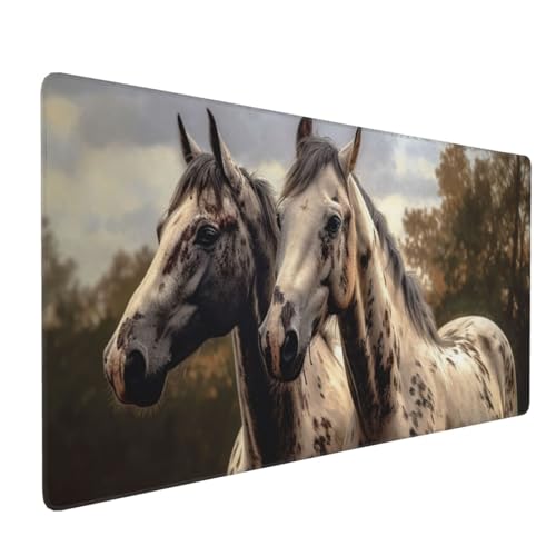 Tapis de souris de jeu deux chevaux 40x90 cm grand format imperméable pour bureau
