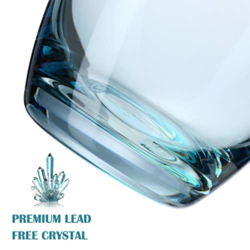 CUKBLESS Highball Glasses Set of 6 - Crystal Tall Drinking Glasses - Cocktail Glass Cups for Mojito, Juice, Beverage, and water - 19 Oz (Blue)