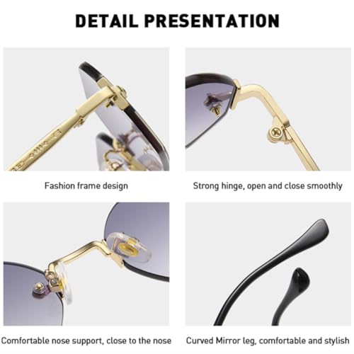 Lunettes de soleil UV400 sans monture protection rétro punk