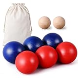 Photect Jeu de Pétanque en Bois Set de 6 Boules de Pétanque Colorées de 7 cm...