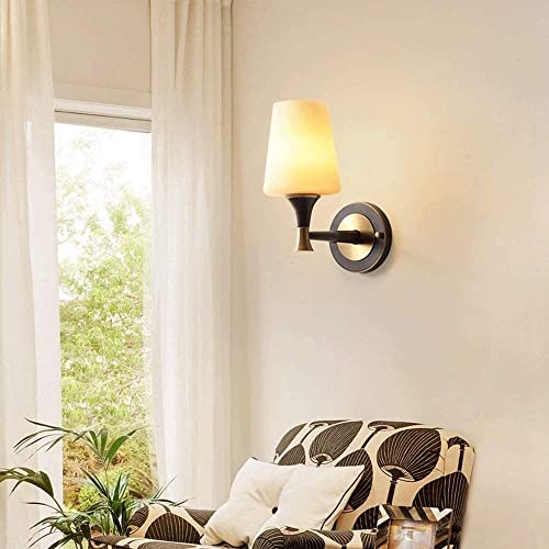 Aplique de pared de latón estilo americano con luz LED para salón y dormitorio 5