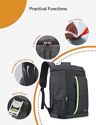 Besrey 30L Cooler Backpack Insulated Soft Large Lunch Backpack With Cooler Compartment Cooling Bag For Camping, Bbq, Family Outdoor Activities 39 Cans #TOP4
