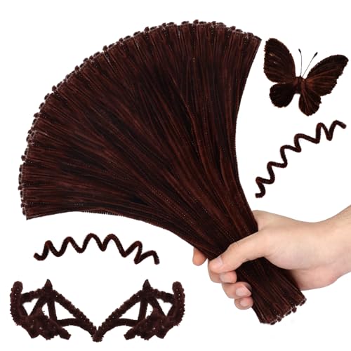 Image of Hssugi Pipe Cleaners, 100PCS Dark Brown Pipe Cleaners Craft Supplies | Pipe Cleaners Bulk Fuzzy Sticks for DIY Art and Craft Projects Home Decoration