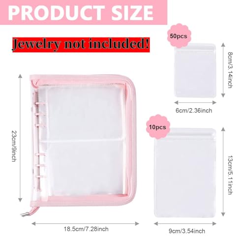 MAYCREATE Store MAYCREATE® Transparent Jewelry Storage Book with 60 - Image 3