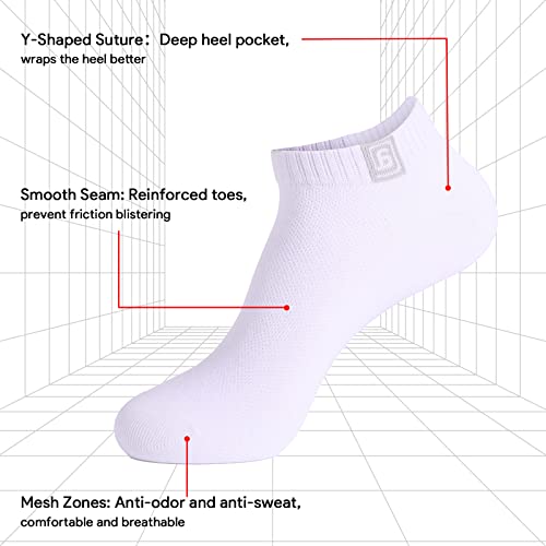Ankle Socks for Women Grils 5 Pairs Thin Cotton Athletic Socks Low Cut Men Casual No Show Socks Size 6-93