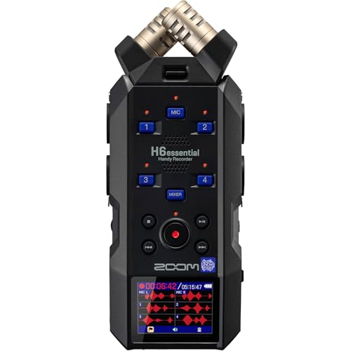 Zoom H6essential (2024 Model, Essential Series) with 32-Bit Float, 6-Track Recorder, Stereo Microphones, 4 XLR/TRS Inputs, for Musicians, Podcasters, & Filmmakers with 64GB Card, Batteries + Bundle - Thumbnail 3