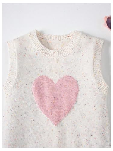 WDIRARA Girl's Heart Pattern Sweater Vest Cute Round Neck Sleeveless Pullovers Knitwear3
