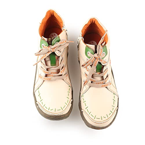 Tma Eyes Women'S Handmade Quilted Leather Classical Lace Up Fashion Comfortable Ankle Platform Booties thumb #4