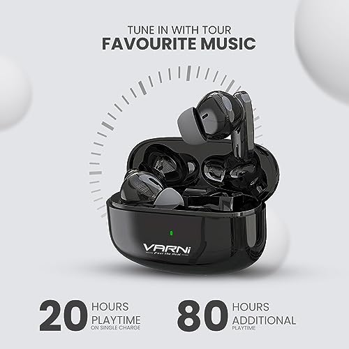 Image of VARNI Big-B Earbuds with 80Hrs Playtime,Touch Control, Lighting Fast Charging,IPX5 Bluetooth Headset (Shine Black)