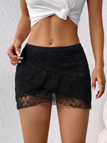 Avidlove Mini Skirt for Women Lace Ruffle Micro Short Skirts - image 4