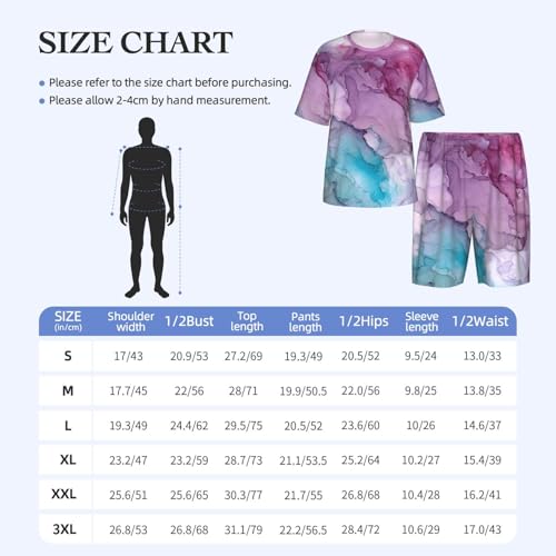 Pyjama short homme imprimé marbre ensemble de nuit léger d'été