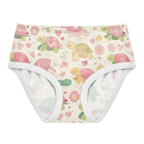 Wusikd Turtles Girls' Underwear Cotton Flowers Hearts Girls Briefs Soft Toddler Underwear 2T