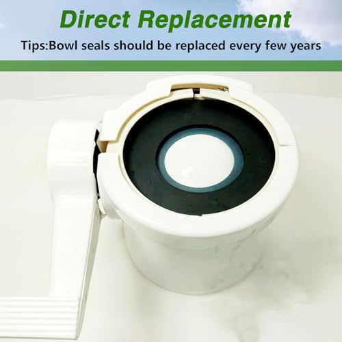 Image of RV Toilet Bowl Seal Kit with Overflow Hole Fit for Dometic /Sealand Gravity Flush Toilet from 2000 and Earlier, Bowl Seal & Flush Ball Seal Fit for 510 511 910 911 2010 2011 Replace# 385316140
