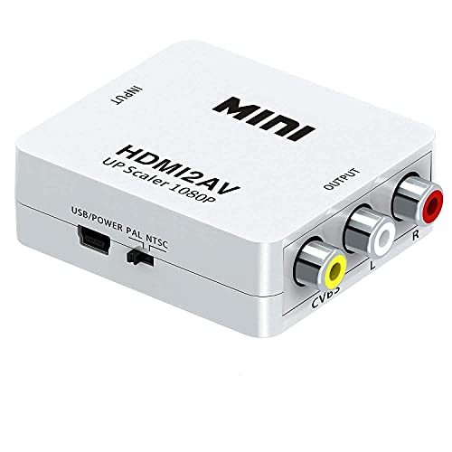 Image of HDMI to AV Converter, HDMI to CVBS Composite Video Adapter with USB Power, PAL /NTSC Supported, 1080P HDMI Input to RCA AV Output
