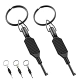 Flat Swivel Handcuff Key, Universal Cuff Key with Detachable Keyring Fits for Standard Series of Hand Cuff - 2 Pack Black