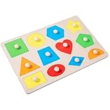 De Madera para Niños Pequeños, Plug -En Rompecedia con Varias Formas, Juguetes De Madera...
