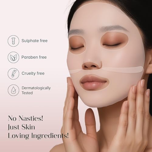 Image of Bio Collagen Real Deep Face Mask for Girls and Women - Korean Overnight Collagen Face Mask for Glowing Skin, Hydrating Collagen Sheet Mask, Firming & Pore Care [pack of 4]