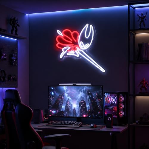 Image of Hollow Knight Neon Sign for Wall Decor Hollow Knight Merch for Wall Decor Man Cave Decor Bedroom Light Up Signs Teen Game Room Decor(17 x 13In)