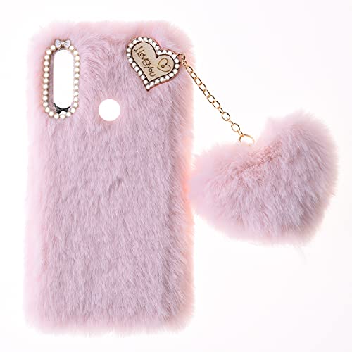 Funda Peludo para Honor 8X Funda Protectora de Piel Case Suave y Esponjosa Caja del Teléfono Cover Peluda Suave Mullido Caso Peludo Amor Snowball Carcasa Estuches Backcover Cover