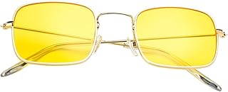 Óculos De Sol De Praia Óculos De Sol Transparentes Armação Quadrada Óculos Anti Cuspir Óculos De Sol Para Praia Óculos Vintage Armação Quadrada Retrô Amarelo Óculos De Sol Praia