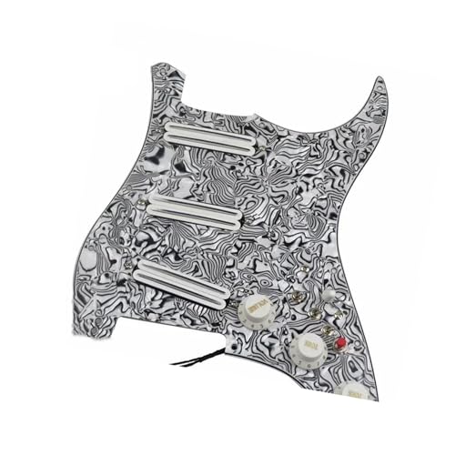 Pickguard pré-câblé double bobine noir et blanc pour guitare électrique