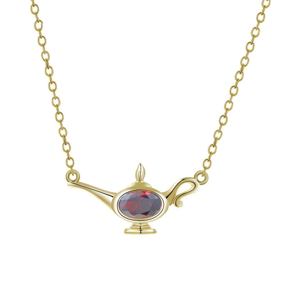Cadena de Plata de Ley, Collar de Plata de Ley S925 con Piedra Natal Personalizada, Collar con Colgante de Tetera de Cristal Infinito, Gargantilla Delicada y Moderna, Collar Delicado, Cadena de