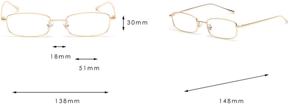 Rectangle Metal Eyeglasses Frame - Small Narrow Optical Glasses For Men & Women
