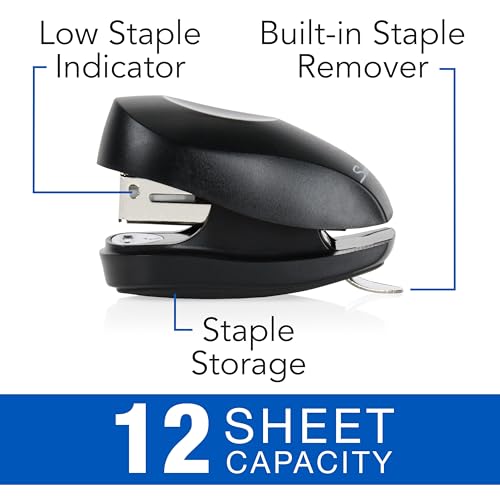 Swingline Tot Stapler with Built-in Staple Remover, Pre-Packed with 1000 Swingline Standard Staples, 12-Sheet, Mini Stapler, Black (7471179141B-23) image 6
