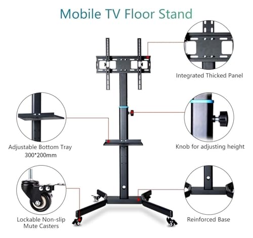 Soporte móvil para TV con ruedas y bandeja miniatura 3