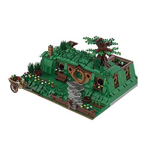 BL - Juego de bloques de construcción MOC-27847 La cueva donde vivieron los hobbits, 2370 piezas de arquitectura famosa mundial nano micro bloques de construcción mini juego de juguetes de