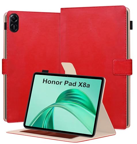 Image of TGK Flip Case Cover for Honor Pad X8a 11 inch Tablet with Stylus Holder (Red)