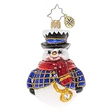 Christopher Radko Hand-Crafted European Glass Christmas Ornament, Jolly All A-Round Snowman Gem