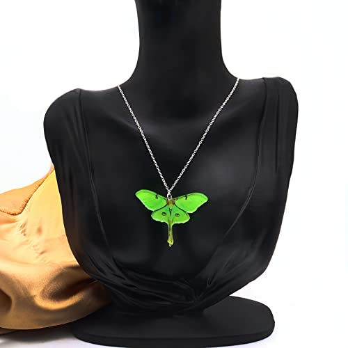 Moth Butterfly Necklaces for Women Men Punk Insect Pendant Necklaces Acrylic Green Moth Necklaces Funny Animal Necklace Birthday Party Jewelry Gifts2