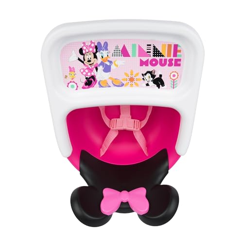Image of The First Years Disney Minnie Mouse Booster Seat for Kitchen Chair- Includes Removable Tray - Contoured Toddler and Baby Seat with 3-Point Harness for Mealtime - Lightweight Travel Booster Seat