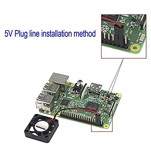 MakerHawk 2 x Mini Lüfter Bürstenlose Lüfter Kühler Trennschnittstelle DC 3,3 V 5 V 30x30x7 mm kompatibel mit Raspberry Pi 2B / 3B / 3B + / 4B und Pi Zero/Zero W – Bild 5