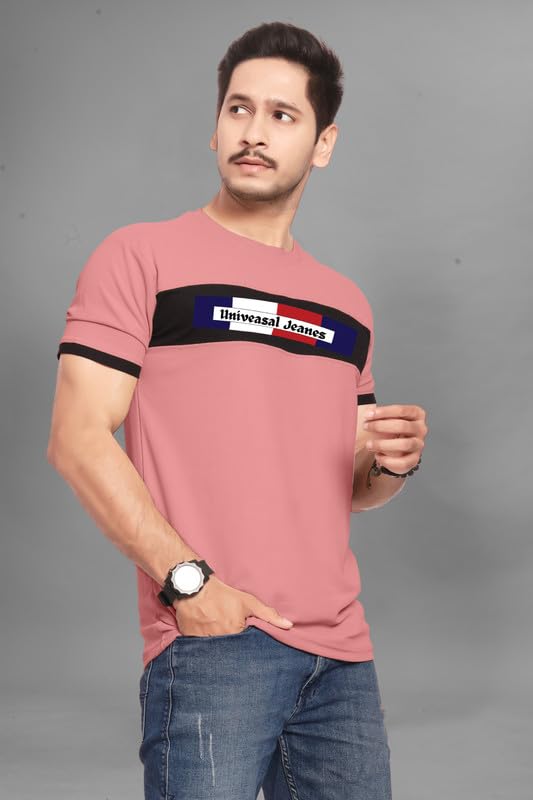 Image of Men's Regular Fit Insignia Polo T-Shirt | Cotton Rich | Premium Pique Weave for Regular Use (Ujease-14-Peach PT)