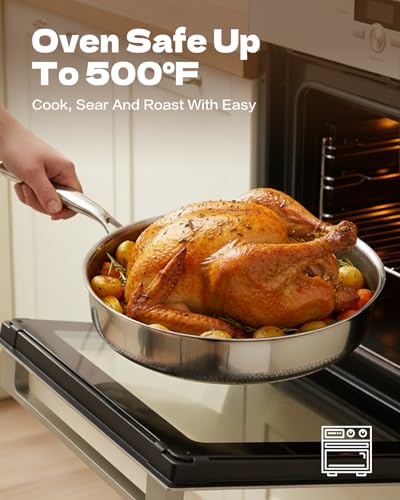 Image of USELUCK Hybrid Nonstick Cookwre Set, frying pan,sauce pan,pot,Dishwasher-Friendly,Compatible All Cooktops.