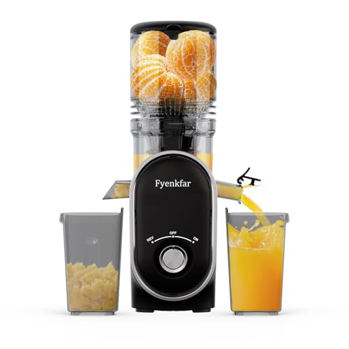 Fyenkfar Exprimidor de verduras y frutas ganador del exprimidor – exprimidor de jugo lento para más vitaminas y enzimas, frutas y verduras en su forma más pura – para una alimentación saludable