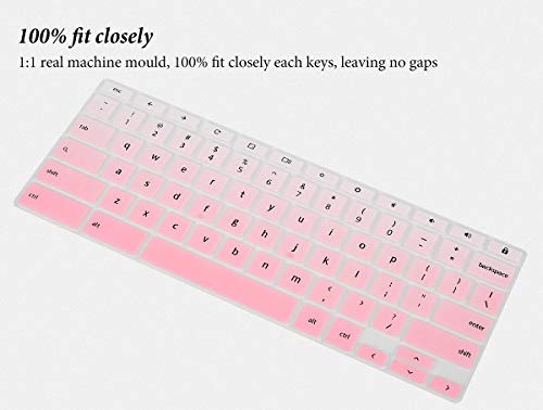 Keyboard Cover For 14" Asus Chromebook Cx1/Chromebook Flip C434 C433 C434Ta C433Ta 2 In 1 Laptop/Chromebook 14 C425Ta C423Na/12.5" Chromebook Flip C302 C302Ca/15.6" Asus Chromebook C523Na-Gradual Pink #TOP1
