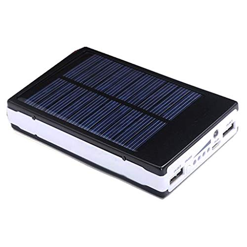 smallJUN Cargador Solar para teléfono móvil (sin batería 18650, 20000 mAh), Negro, 12X7.5X2cm
