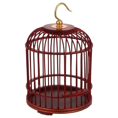 HEMOTON Jaula Colgante para Animales Pequeños de Madera Cierre de Seguridad, Capacidad Grande y Diseño Abovedado para Decoración y Mascotas Pequeñas