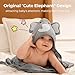 Momcozy Cute Elephant Hooded Baby Towel- 8 Piece Bath Essential, 2 x Towels and 6 x Wash Cloth Set- Perfect Shower Gift for Boys or Girls - Soft and Comfort for Newborn, Infant and Toddler