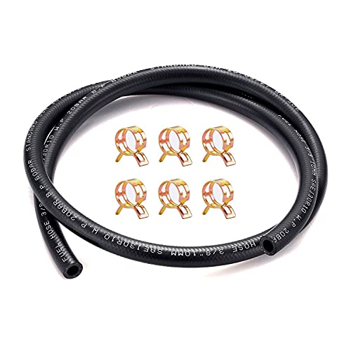 Minimprover 燃料ホース 内径10mm ガソリンホース 3層管 全長1m ホースクランプ 4個付き 耐油 耐圧 耐腐食性 高性能ホース バイク 自動車 芝刈り機用