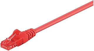Goobay Wentronic 95595 - Cable de Red U/UTP (Cat. 6, 2 Conectores RJ45 Macho, CIN apantallamiento), Color Rojo