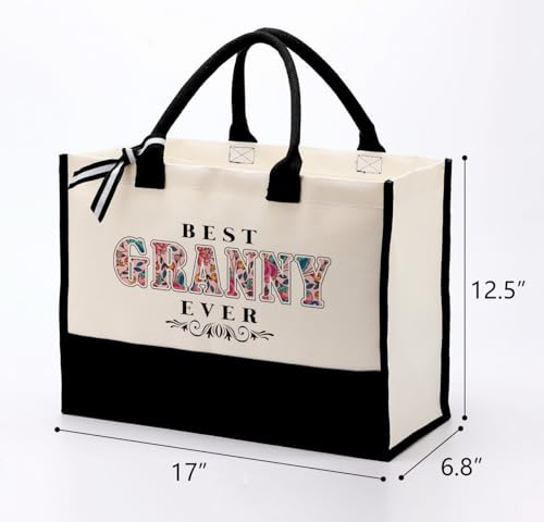Cotton Canvas Tote Bag for Women, Beach Canvas Tote Gift for Granny miniatura 3