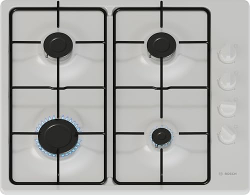 Bosch POP6B6K30, Série 2, Plaque gaz, 4 feux, 60 cm, Verre trempé noir