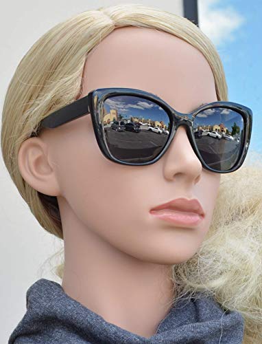 Be One Women Cat Eye Fashion Sunglasses - Polarized Uv400 Classic Retro C1 Black Frame + Black Lens #TOP6