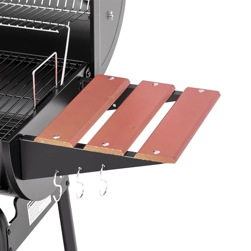 Royal Gourmet CC1830V 30 Barrel Charcoal Grill with Wood-Painted Side Front Table, 627 Square Inches Cooking Space, for Outdoor Backyard, Patio and Parties, Black by Royal Gourmet - Image 9