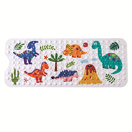 Generic Non-Slip Dinosaur Kids Bath Mat, 100cm x 40cm, Multicoloured, Rectangular, Rubber