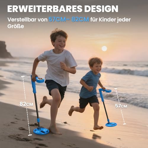 DR.ÖTEK Metalldetektor Kinder, Farb-LCD & 6" Leuchtspule, Leicht & Einstellbar, Rutschfester Griff, Kinder Metalldetektor Set für 3-12, Jungen & Mädchen 6